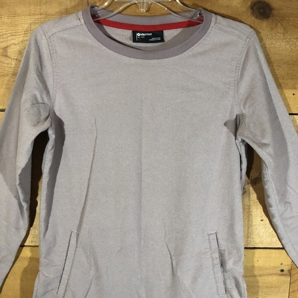 Marmot Oversize Crewneck Pullover Front Pockets Sweater Womens Size Small Mauve - Picture 3 of 11